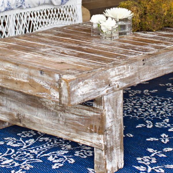 Large whitewashed coffee table Frank and Joy