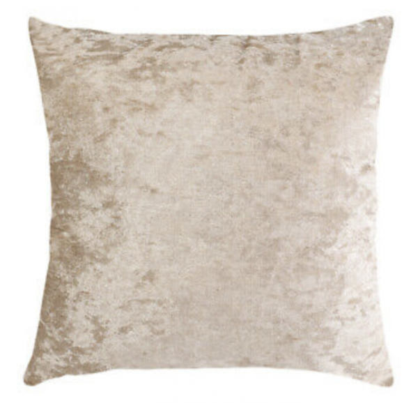 Champagne gold crushed velvet cushion Frank and Joy