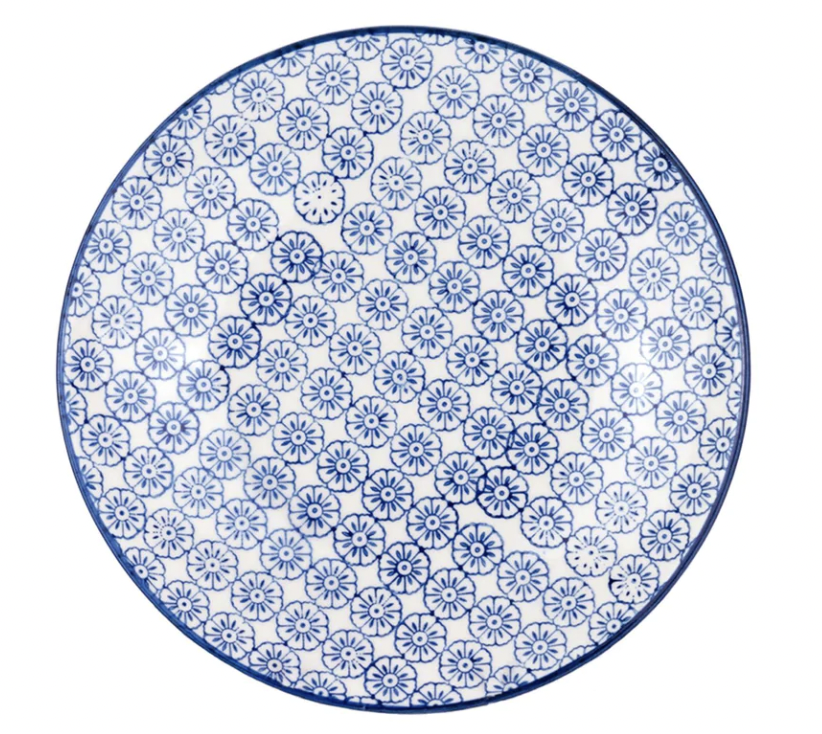 Blue & white side plate - Frank and Joy