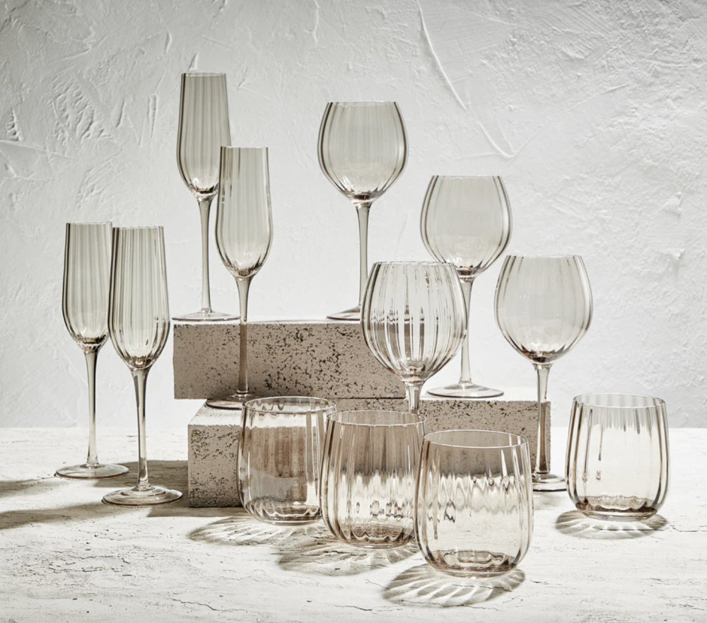 Smoky Quartz Glassware Set